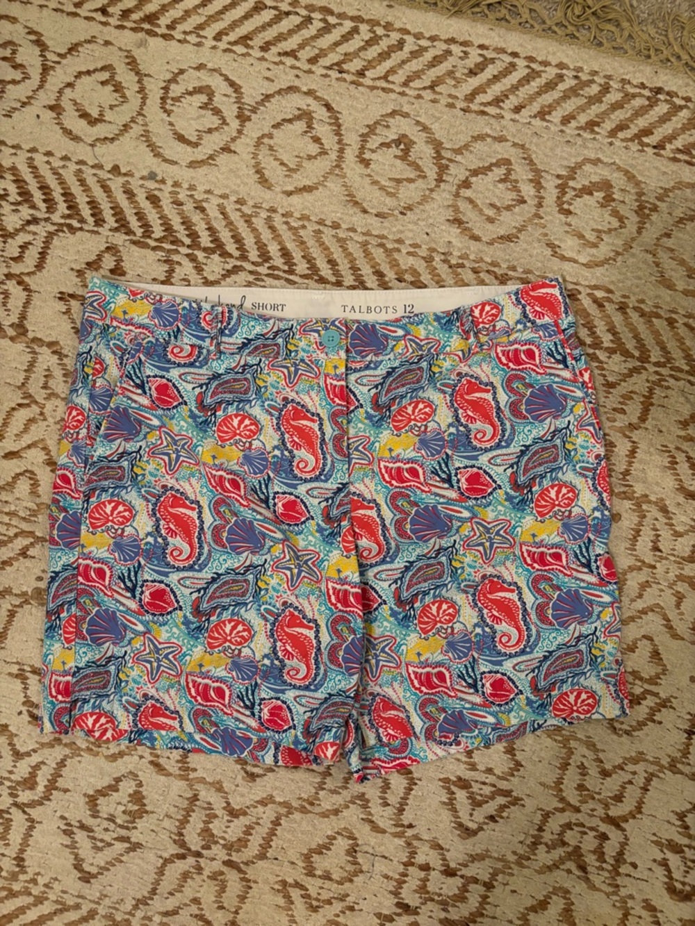 Talbots Multicolor Paisley & Seashell Print Shorts - summer, cruise, beach